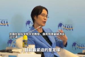 国务院原副秘书长江小涓：中国和欧洲合作目前最紧迫的是足球