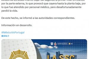 突发！官方：墨西哥vs葡萄牙赛前，一名醉酒球迷从包厢跳下去世