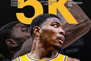 里程碑！八村塁生涯总得分突破5000大关 湖人官方发海报祝贺