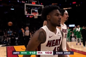 礼尚往来！热火第三节三分15中11 三节打完仅落后10分