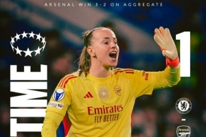 阿森纳女足总比分3-2淘汰切尔西女足，晋级女足欧冠半决赛