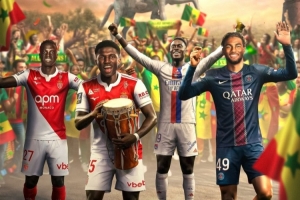 法甲官方晒塞内加尔球员海报：在塞内加尔独立日庆祝非洲杯冠军