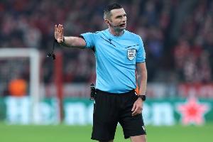 欧冠1/4决赛皇马vs拜仁首回合裁判安排：主裁判为迈克尔·奥利弗