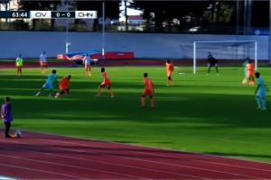 这球可惜！刘凯源断球后穿裆过人传中，张林峒无人盯防头球被扑