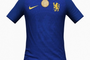 切尔西下赛季主场球衣谍照：采用黄色狮子队徽，正面有队徽暗纹