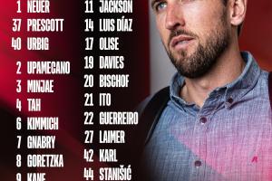 拜仁公布战皇马首回合名单：凯恩领衔，奥利塞、穆西亚拉在列