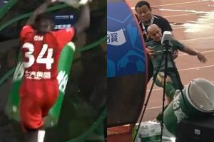 米特里策踹赞助商冰桶有参照！23年海港外援卡隆踹冰桶禁1场罚1万