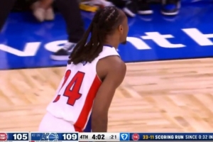 打回悬念？杜伦前场板&詹金斯三分再进追到差4分 最多落后26分