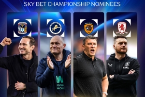 有悬念？英冠年度最佳主教练候选：考文垂主帅兰帕德领衔4人名单