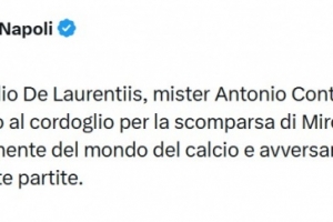 那不勒斯官方悼念卢切斯库:他是足坛杰出人物也是值得尊敬的对手