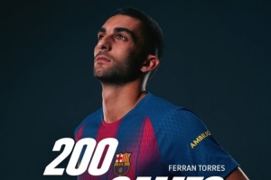 官方：费兰·托雷斯迎巴萨200场里程碑，此前共计贡献60球21助攻
