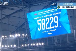 依然火爆!共有58229名观众现场观战大连英博vs浙江的比赛
