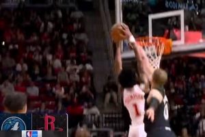 飞天遁地！申京送助攻 阿门穿越两人防守起飞暴扣