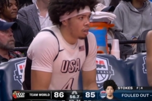 犯满离场！明年状元热门泰兰·斯托克斯11中6拿15分 罚球4中3