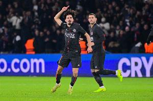 队报：巴黎中场维蒂尼亚今天将接受核磁共振检查，以确定伤情