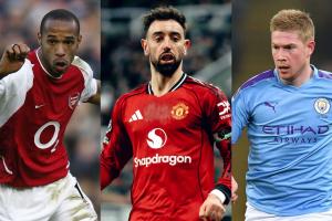 还剩5场！B费已送出18次助攻，英超纪录是亨利和德布劳内的20次