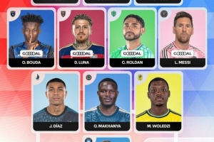 美职联第8轮最佳阵：梅西本轮梅开二度入选，维尔纳入选替补阵